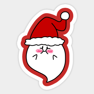 Santa Hat Blushing Ghost Sticker